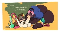 1boy 1boy1girl 1girl 1girls 4/20 420 balls ballsack bbw big_ass blue_hair blush blushing bong brown_hair cartoon cartoony cock_in_mouth cocksucking dark-skinned_female dark_skin dick_in_mouth digital_drawing_(artwork) digital_media_(artwork) fat_ass high lanky leo_(leoafterhours) leoafterhours lighter long_arms long_legs long_limbs magna_(leoafterhours) magna_jennings question_mark stoned stretchy stretchy_arms stretchy_legs tagme weed
