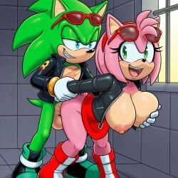1boy 1boy1girl 1girls ai_generated amy_rose female male male/female pixai scourge_the_hedgehog silverknight395 sonic_(series) sonic_the_hedgehog_(series) tagme