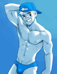 abs armpit_hair bara biceps brotex_(character) bulge male male_nipples male_only mondoart muscular_male nipples oc original_character pecs underwear