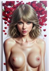 1girls ai_generated blonde_hair breasts female taylor_swift valentine's_day