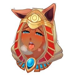 ahe_gao bastet_(smite) breasts cat_ears dark-skinned_female dark_skin egyptian female goddess headshot neko rizapiska smite