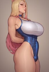 1futa ahri ai_generated alternate_breast_size bulge bulge_through_clothing erect_penis fox fox_ears fox_girl futa_only futa_sans_pussy futanari hands_behind_back huge_breasts jewelry k/da_all_out_ahri k/da_all_out_series kane12 league_of_legends massive_breasts riot_games solo_futa swimsuit vastaya