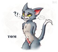 anthro bodily_fluids cum domestic_cat ejaculation felid feline felis genital_fluids genitals hi_res male mammal nightfury2020 penis solo tom_and_jerry tom_cat turner_entertainment