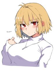 arcueid_brunestud bedroom_eyes big_breasts blonde_hair blush breasts bust heart huge_boobs huge_breasts large_boobs large_breasts looking_at_viewer maz_515 red_eyes short_hair sweaty top_heavy torso tsukihime vampire vampire_girl