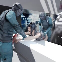 1girls 2boys 3d blender_(software) faith_connors faith_connors_(mirror's_edge_catalyst) forced handjob mirror's_edge mirror's_edge_catalyst office pants_down penetration pleasure_face police_officer rape twistedraven