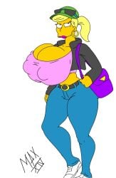 ÷ 1girls big_breasts blonde_hair breasts cleavage clothing earrings female female_only gavin's_mom hat huge_breasts human large_breasts massive_breasts maxtlat milf purse solo solo_female the_simpsons voluptuous voluptuous_female white_background wide_hips yellow_skin