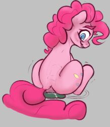 big_dildo blue_eyes dildo equid equine female friendship_is_magic hasbro horse low_res mammal my_little_pony new_pone pink_body pinkie_pie_(mlp) pony sex_toy simple_background solo