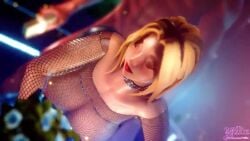 3d animated blonde blonde_female blonde_hair blue_eyes bouncing_ass character_request copyright_request female fishnets lipstick nillin_(artist) skirt sound tagme video