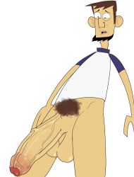 abraham_lincoln balls bara beard big_balls big_penis clone_high clothing erection foreskin koaraterritory male male_only male_pubic_hair muscular_male penis skinny toony