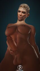 1futa 3d areolae balls breasts cassie_cage dickgirl erection futa_only futanari intersex masturbation mortal_kombat mortal_kombat_x nipples nude penis sfmporn_(artist) solo solo_futa source_filmmaker testicles