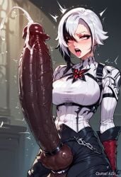 1futa ahe_gao ai_generated aist_ arlecchino_(genshin_impact) black_penis breasts cock_ring cum cum_drip cumming cumshot ejaculation erect_penis erection futa_only futa_sans_pussy futanari genshin_impact giant_cock hearts hoyoverse huge_cock huge_cumshot knot medium medium_breasts saliva spiked_penis trembling white_hair