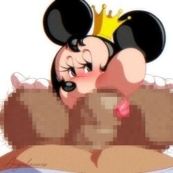 2d 2d_(artwork) 2d_animation :>= angelauxes animated anthro ball_fondling blowjob censored cheek_bulge crown disney fellatio furry gloves huge_balls huge_cock minnie_mouse mouse mouse_ears oral peeing pubic_hair public_domain queen watersports