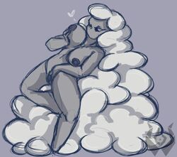 1girls big_breasts breast_grab breasts calamity_mod cloud cloud_elemental female grey_skin masturbation monster_girl nipples pussy solo terraria