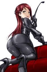 black_latex bodysuit boxwonderland corset female latex latex_clothing latex_suit love_live! love_live!_sunshine!! sakurauchi_riko solo