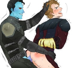 alien anakin_skywalker anal ass cum cum_in_ass cum_inside gay grand_admiral_thrawn penetration star_wars