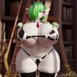 1girls 3d 3d_(artwork) animated big_breasts big_thighs bom39 bouncing_breasts breasts clothed clothing cow_print cow_print_armwear cow_print_bikini cow_print_thighhighs dividebyzero female female_only gardevoir mp4 music nintendo nun_gardevoir_(cervina7) pokemon pokemon_(species) pokemon_only short_playtime shorter_than_30_seconds slightly_chubby solo sound synced_to_music tagme thick_female thick_thighs video wide_hips