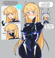 1futa 1girls bolero_straitjacket bondage bulge cat_ears cat_girl female futanari intersex latex mythra nia nia_(xenoblade) penis riverpear small_penis straitjacket trans_woman xenoblade_(series) xenoblade_chronicles_2 yuri