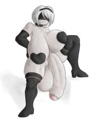 1futa balls blindfold breasts breasts_bigger_than_head flaccid flaccid_penis futa_only futanari garbatch hairband huge_balls huge_breasts huge_cock hyper hyper_balls hyper_breasts hyper_penis intersex light-skinned_futanari light_skin nier nier:_automata nude nude_futa penis short_hair solo testicles thighhighs white_background white_hair yorha_2b