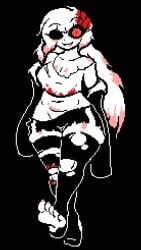 1gonth 2d ass big_ass big_breasts black_iris black_sclera blood_stain breasts feet female female_sans front_view horrortale looking_at_viewer pixel_art r63 red_eyes ripped_clothing rule_63 sans sans_(horrortale) sans_au tagme thick_thighs thighhighs white_hair wide_hips