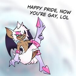 1:1 absurd_res anthro balls bat boots clothing crossgender dark_body dark_skin english_text erection eyelashes eyeshadow fangs femboy footwear ftm_crossgender fur genitals glans gloves green_eyes handwear hi_res makeup male mammal nipples partlysmith penis pink_eyeshadow rouge_the_bat sega shoes solo sonic_(series) sonic_the_hedgehog_(series) teeth text vein veiny_penis white_body white_fur