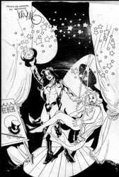 black_and_white dc dc_comics female monochrome straight_hair supergirl tagme zatanna