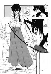 arrow artist_request bow_(weapon) comic doujinshi inuyasha kagome_higurashi kikyo_(inuyasha) naraku