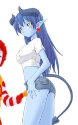 alternate_costume astaroth astaroth_(shinrabanshou) clothing cute fully_clothed mascot mcdonald's ronald_mcdonald shinrabanshou shorts t-shirt