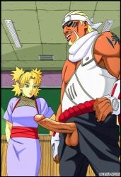 ai_generated balls big_penis buzzman classroom dark-skinned_male headband huge_cock killer_bee looking_at_penis male masturbation naruto naruto_(classic) naruto_(series) naruto_shippuden penis penis_awe shocked staring_at_penis temari