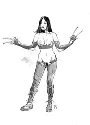 marvel monochrome new_x-men straight_hair x-23 x-force x-men