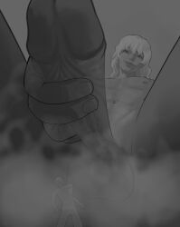 2boys balls big_penis giant male male_only nude nude_male penis tagme white_hair