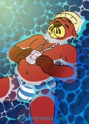 1boy 2020 alternate_version_available animal_crossing anthro anthro_male anthro_only artist_name beanie beanie_hat beanie_only brown_nose bulge bulge_focus bulge_through_clothing bulge_under_clothes clothes clothing dark_eyes dated digital_media_(artwork) fingers floating floating_in_water fur furry furry_male furry_only gradient_arms hands_on_belly hands_on_own_stomach hands_on_stomach headwear holding_object in_water jewelry jpeg laying_on_back male male_only mollusk_shell mostly_submerged mustelid necklace nintendo no-human no_human no_humans no_penetration no_sex no_visible_genitalia ocean on_back only_furry only_male otter outside partially_submerged pascal_(animal_crossing) pattern_clothing pattern_underwear patterned_clothing polkscastle red_body red_fur relaxing scallop sea sea_otter seashell seashell_necklace shell shirtless shirtless_(male) shirtless_male slightly_chubby slightly_chubby_anthro slightly_chubby_male solo solo_anthro solo_furry solo_male solo_male striped_clothing striped_underwear swimming underwear water whiskers yellow_snout