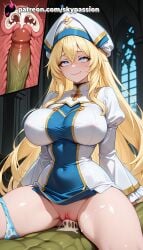 1boy 1girls 2025 ai_assisted ai_generated anime artist_name big_breasts big_breasts big_breasts big_chest big_penis blonde_hair blue_eyes blush breast breasts breasts breasts bust busty cervix chest clitoral_hood clothed_sex cock cowgirl_pose cowgirl_position cowgirl_position cross_section crotch cum cum_in_pussy deep_penetration dick dress dripping_pussy ejaculation explicit exposed_pussy eyebrows_visible_through_hair female female_genitalia fertilization fucking genitals goblin_slayer green_skin hair_between_eyes hat heart heart-shaped_pupils hi_res high_quality high_resolution highres impregnation intercourse internal_cumshot juicy_pussy large_breasts legs_apart legs_spread long_hair long_sleeves looking_at_viewer love_making open_legs overflow ovum panties panties_around_one_leg patreon patreon_username penetration penis priestess_(goblin_slayer) pussy pussy_lips pussy_peek riding sex sexual_intercourse shaved_pussy skypassion slit smile solo_focus splayed_legs spread_legs stable_diffusion straddling straight symbol-shaped_pupils tight_pussy uncensored_pussy uncensored_vagina underwear uterus vagina vaginal_penetration vulva watermark wet_pussy white_dress woman_on_top x-ray