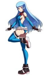 1girls absurd_res absurdres armwear ass ass_focus bare_shoulders blue_hair blue_legwear blue_stockings blue_thighhighs breasts cleavage cute female female_focus female_only footwear frilled_dress frilled_skirt gloves hi_res high_resolution highres king_of_fighters king_of_fighters_xiv kof kula_diamond leg_lift leg_up legwear light-skinned_female light_skin long_hair looking_back miniskirt nibbon one_leg_up pale-skinned_female pale_skin perky_breasts petite pink_eyes pinup presenting_ass presenting_butt shoes short_skirt sideboob skirt sleeveless_dress small_breasts sneakers snk snk_heroines:_tag_team_frenzy soles solo solo_female solo_focus standing standing_on_one_leg stockings teen teen_girl teenage_girl teenager the_king_of_fighters thighhighs very_high_resolution white_background