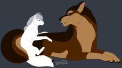 2024 amber_eyes anal anal_sex arctic_fox bayard_zylos black_sclera blep blue_eyes blue_sclera brown_body brown_fur canid canine canis digital_drawing_(artwork) digital_media_(artwork) doggy_style duo feral feral_on_feral feral_penetrated feral_penetrating feral_penetrating_feral fox from_behind_position fur grey_hair hair hi_res karn_(karn_the_wolf) langjingshen larger_male larger_penetrated looking_at_another looking_at_partner lying male male/male male_penetrated male_penetrating male_penetrating_male mammal obscured_penetration penetration penile penile_penetration penis ponytail scar sex size_difference size_play smaller_male tail tan_body tan_fur tongue tongue_out torn_ear true_fox white_body white_fur wolf