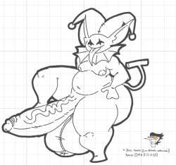 1boy areolae ass ass_from_the_front ass_visible_through_thighs balls big_ass big_balls big_belly big_breasts big_butt big_penis big_testicles breasts bubble_ass bubble_butt chubby chubby_male deltarune deltarune_chapter_1 demon devil fat feet hand_on_hip homophobia homophobic_slur huge_ass huge_balls huge_hips huge_testicles huge_thighs imp jester jester_hat jevil_(deltarune) large_ass looking_at_viewer male naked naked_male penis sillychubbytoad sole_male solo spamton_g_spamton tail testicles tongue tongue_out undertale undertale_(series) veiny_penis white_background whiteboardfox wide_hips