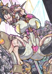 alien alien_girl armor armored_female big_breasts bikini blush blushing_female breasts breasts elita_one female female_focus giant giant_female larger_female muscular muscular_female pole pole_dancing ren_sexy_corner robot_girl strip_club stripper transformers