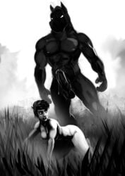 abs anthro balls biceps black_and_white breasts defeated domination equid equine erection female female_on_anthro grass hair horse human human_on_anthro imminent_rape imminent_sex interspecies larger_male male male_domination mammal marsonaut monochrome muscular muscular_male nude penis precum scary short_hair size_difference sketch spooky submissive submissive_female threatening