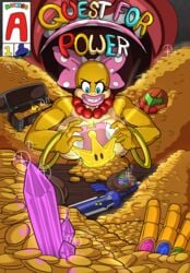 1girls anthro bald_female big_breasts big_lips bimbo bow comic comic_cover cover crown eyelashes furry huge_breasts hyper_bimbo infinity_gauntlet koopa koopalings loonyjams mario mario_(series) master_sword metroid necklace new_super_mario_bros._u_deluxe nintendo pink_lipstick quest_for_power scalie super_crown super_mario_bros. the_legend_of_zelda wendy_o._koopa yellow_skin