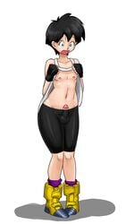 1boy androgynous bike_shorts bulge dragon_ball dragon_ball_z femboy genderswap genderswap_(ftm) girly male male_only minigun_(artist) penis penis_out rule_63 shirt_lift short_hair solo solo_male surprised teenager trap videl