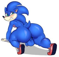 1boy anthro ass backsack balls big_butt blush clothing eulipotyphlan flaccid footwear hedgehog hi_res humanoid_penis large_ass looking_back male male_only mammal mostly_nude penis shoes solo sonic_(series) sonic_the_hedgehog sonic_the_hedgehog_(film) sonic_the_hedgehog_(series) testicles ugly_sonic uncut wizzikt