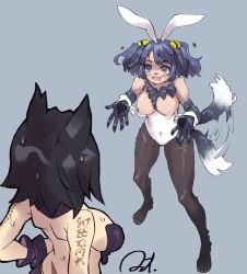 astjiete breasts bunny_ears bunny_girl bunnysuit dog_ears dog_girl dog_tail exposed_breasts large_breasts metallia nippon_ichi_software the_witch_and_the_hundred_knight viscole_dotrish visible_nipples