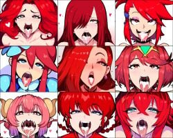 9girls after_oral ahe_gao ai_generated ariel ariel_(the_little_mermaid) collage crossover cum cum_in_mouth disney disney_princess dragon dragon_girl erza_scarlet european_mythology fairy_tail fairy_tales female female_only foster's_home_for_imaginary_friends frankie_foster hans_christian_andersen heart-shaped_pupils horns ilulu_(dragon_maid) jessica_rabbit literature mermaid miss_kobayashi's_dragon_maid monster monster_girl mullon multiple_girls mythology novelai pokemon pokemon_bw portrait public_domain pyra ranma-chan ranma_1/2 ranma_saotome red_hair red_hair_female rias_gremory skyla_(pokemon) the_little_mermaid the_little_mermaid_(1989_film) tongue tongue_out trait_connection who_framed_roger_rabbit xenoblade_(series)