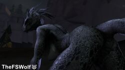 argonian argonian_female ass ass_focus doggy_style looking_at_viewer skyrim tfswolf