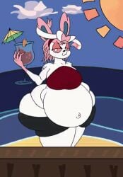 1boy animated anthro big_ass bubble_butt chubby chubby_female defocontent furry huge_ass morbidly_obese pokémon_(species) pokemon sylveon tagme thick_thighs wide_hips