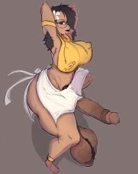 1futa 2024 armpit_hair arms_up balls balls_on_floor big_balls big_breasts big_penis bottomless breasts clothed clothing dark-skinned_futanari dark_skin erection excessive_armpit_hair futa_only futanari glasses hairy huge_balls huge_cock human hyper_sag lumystical mostly_clothed nipple_piercing penis pubic_hair sagging_balls solo squatting