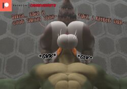 3d_(artwork) anthro anus ass balls big_balls big_butt brown_body brown_fur camseven clothing countershade_butt countershading deep_throat detailed_background dialogue digital_media_(artwork) dominant dominant_anthro dominant_male duo english_text face_fucking fellatio fur genitals green_body green_scales guardians_of_the_galaxy hi_res irrumatio lizard_(petruz) low-angle_view male male/male male_anthro male_penetrated male_penetrating male_penetrating_anthro male_penetrating_male mammal marvel motion_lines multicolored_body multicolored_fur muscular muscular_anthro muscular_male onomatopoeia oral oral_penetration orange_clothing orange_topwear pecs penetration penile penile_penetration petruz_(copyright) procyonid raccoon rocket_raccoon scales scalie sex smaller_on_top sound_effects standing_on_shoulders text thick_thighs topwear white_body white_countershading white_fur wide_hips