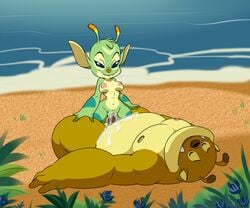 2019 6:5 alien antennae anthro areola arm_markings beach blue_eyes bonnie_(lilo_and_stitch) breasts brown_nose by-nc closed_eyes clyde_(lilo_and_stitch) creative_commons cum cum_in_pussy cum_inside cum_on_body dipstick_antennae disney duo experiment_(species) facial_markings fangs female forehead_markings fur green_fur half-closed_eyes head_tuft hi_res leg_markings lilo_and_stitch lonbluewolf male markings multicolored_antennae multicolored_fur navel nipples nude open_mouth penetration seaside sex straight tan_fur teeth tuft two_tone_fur vaginal_penetration