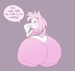 1girls amy_rose anthro ass beverage_(artist) big_ass big_butt butt dat_ass dat_butt dress english_text exposed exposed_ass fat_ass fat_butt female female_focus female_only furaffinity furry furry_female green_eyes hairband hedgehog hedgehog_girl hedgehog_humanoid hips huge_ass huge_balls large_ass looking_back mobian_(species) panties pink_fur pink_hair sega sonic_(series) sonic_the_hedgehog_(series) text text_bubble thick_thighs thighs underwear white_panties wide_hips