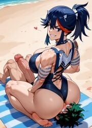 1boy 1boy1girl 1girls ai_assisted ai_generated ass ass_bigger_than_head beach beach_towel beach_umbrella big_ass big_butt big_penis big_thighs bikini blue_and_red_hair blue_bikini blue_hair butt butt_bigger_than_head collar dark_blue_bikini dark_blue_hair facesitting female gigantic_ass gigantic_butt green_hair heart hearts_around_head huge_ass huge_butt huge_cock huge_penis hyper_ass hyper_butt hyper_penis izuku_midoriya kill_la_kill kneeling large_ass large_butt large_penis long_penis male massive_ass massive_butt matoi_ryuuko messy_hair monokini muscular muscular_arms muscular_back muscular_female my_hero_academia on_beach penis penis_tip ponytail shiny_ass shiny_butt shiny_skin sitting_on_face streaked_hair tattoo tattoo_on_arms tattooed_arm tattooed_arms tattoos thick_thighs tied_hair veiny_penis