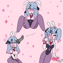 breasts breasts_out bunny_ears bunnysuit hatsune_miku heart-shaped_pupils no_sex penis penis_on_face pussy rabbit_hole_(vocaloid) vocaloid